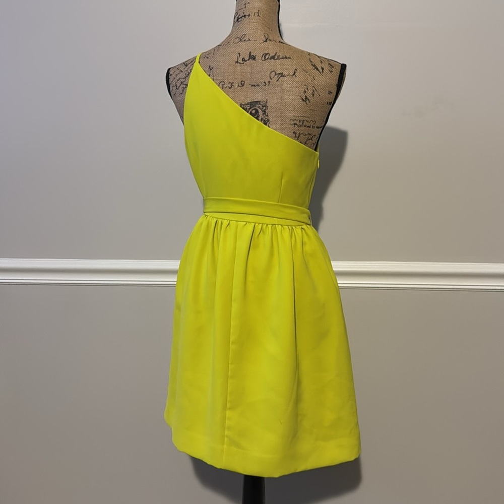 Halston Heritage One Shoulder Yellow Dress - Picture 3 of 4